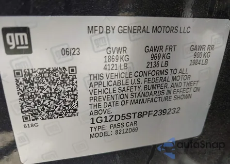2023 Chevrolet Malibu Fwd 1Lt from USA, damaged, VIN 1G1ZD5ST8PF239232